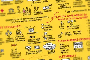 Hand-drawn visual by Hazel White